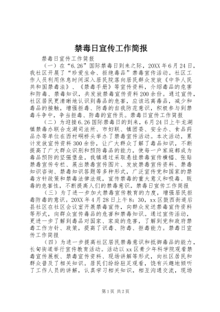 2024年禁毒日宣传工作简报