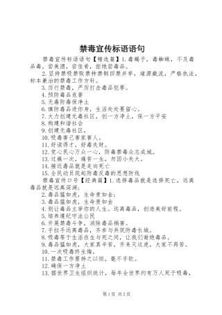 2024年禁毒宣传标语语句