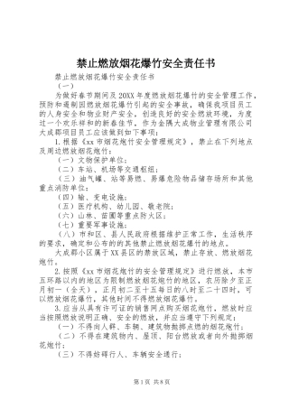 2024年禁止燃放烟花爆竹安全责任书