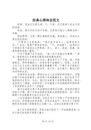 2024年经典心得体会范文