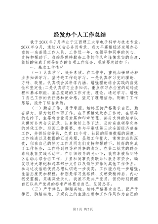 2024年经发办个人工作总结