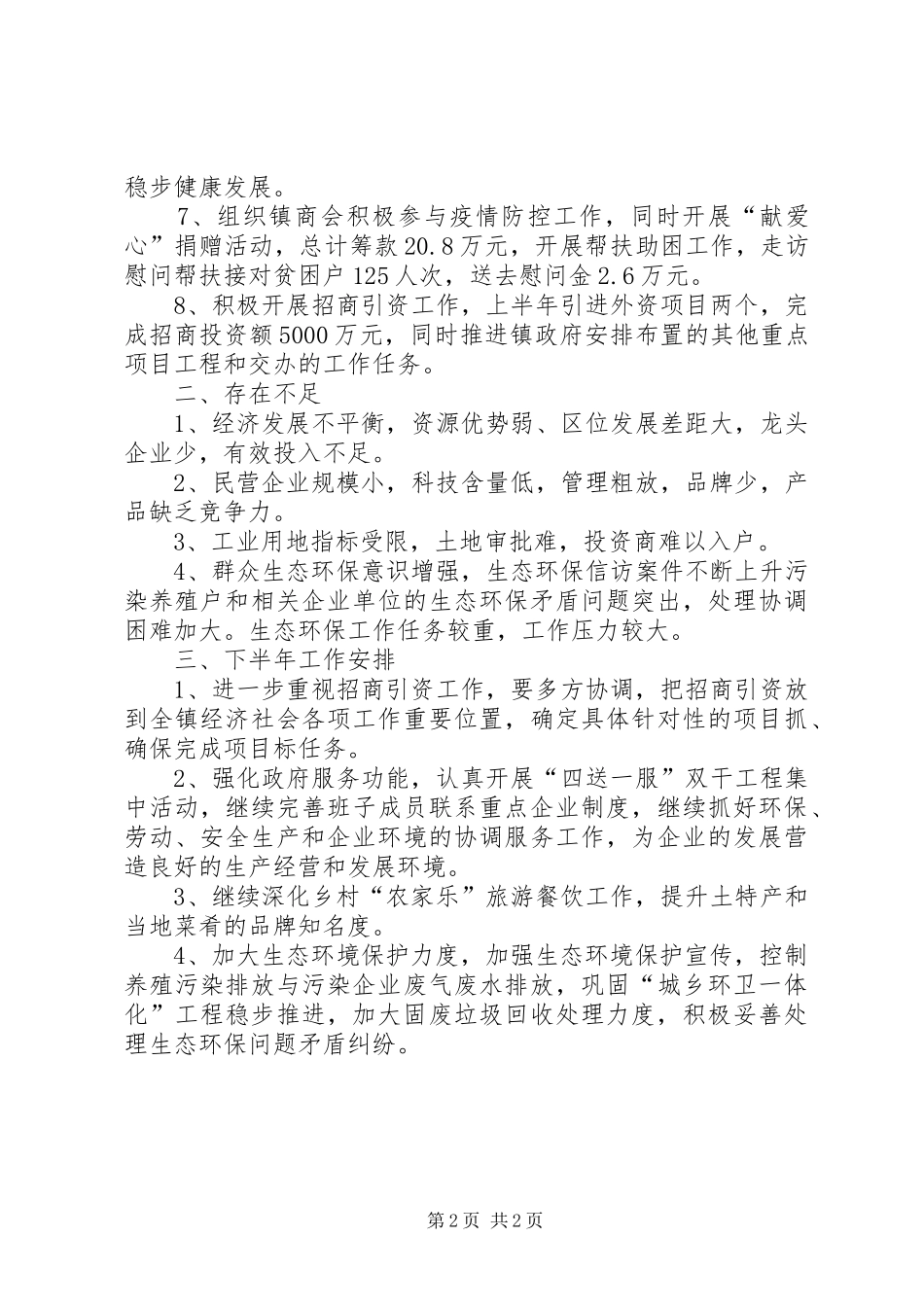 2024年经发办上半年工作总结及下半年打算_第2页