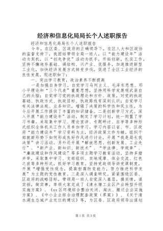 2024年经济和信息化局局长个人述职报告