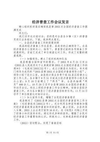 2024年经济普查工作会议发言