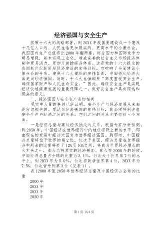 2024年经济强国与安全生产