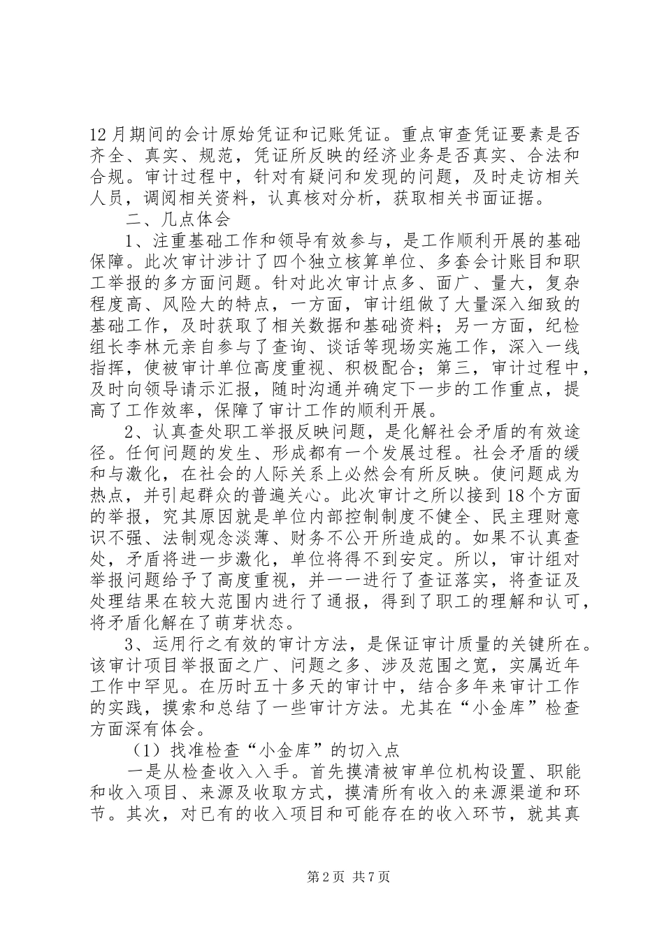 2024年经济审计主要做法与感想_第2页