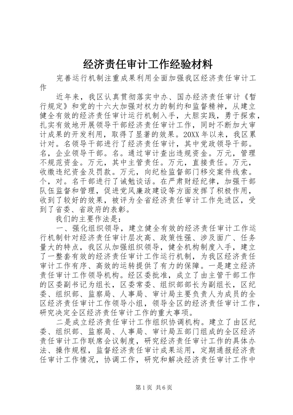 2024年经济责任审计工作经验材料_第1页