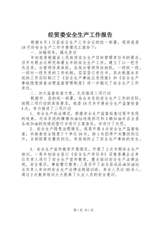 2024年经贸委安全生产工作报告