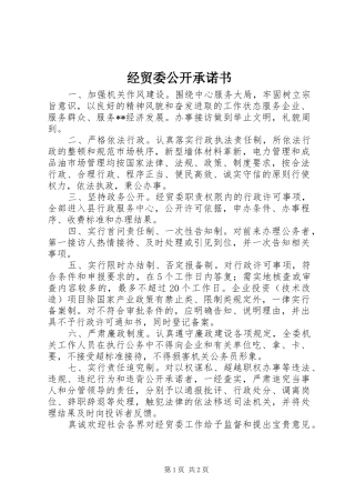 2024年经贸委公开承诺书