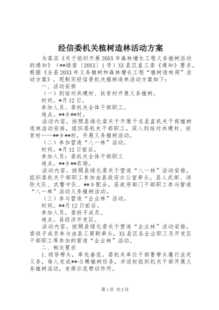 2024年经信委机关植树造林活动方案