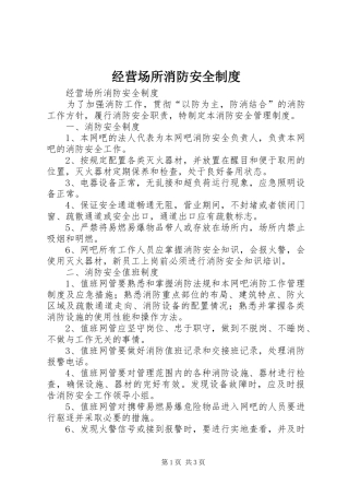 2024年经营场所消防安全制度