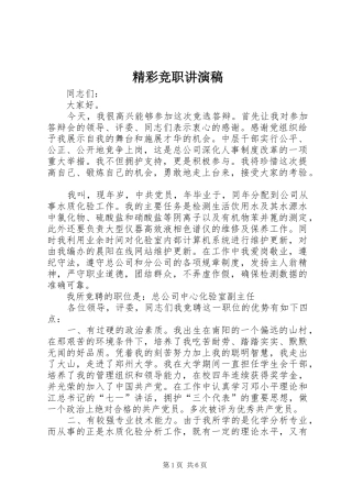 2024年精彩竞职讲演稿