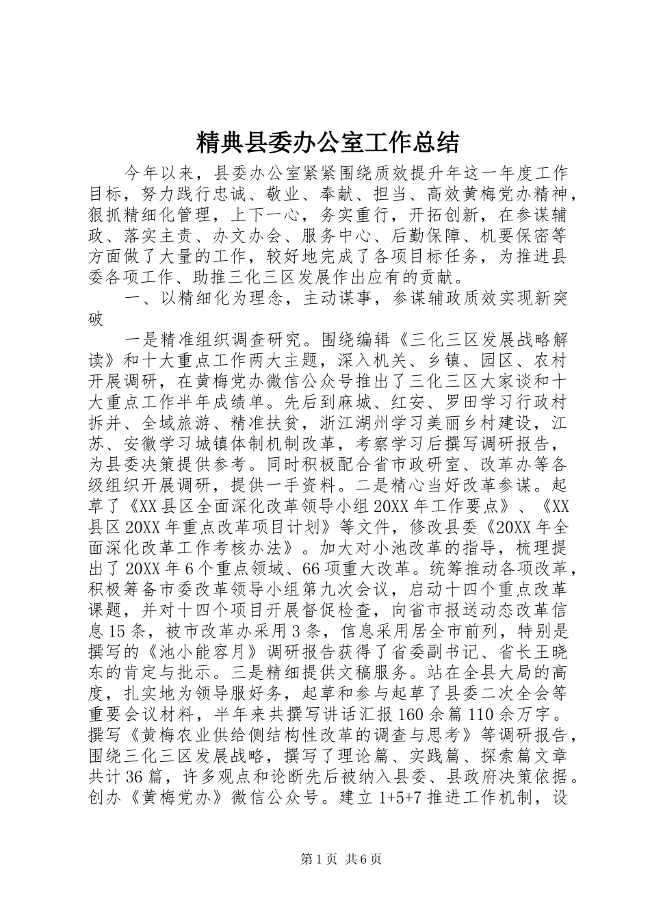 2024年精典县委办公室工作总结_第1页