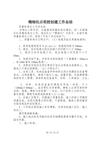 2024年精细化示范校创建工作总结