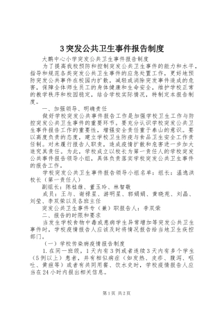 2024年突发公共卫生事件报告制度