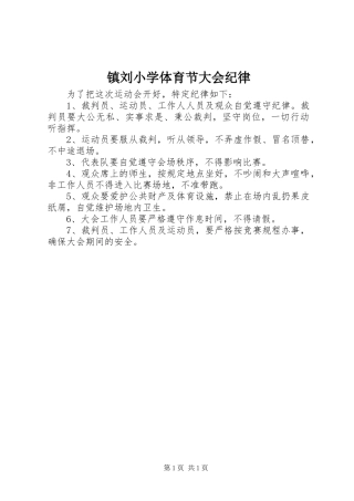 2024年镇刘小学体育节大会纪律