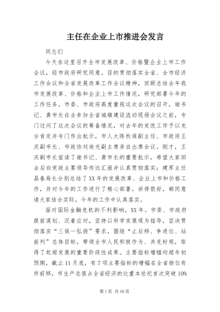 2024年主任在企业上市推进会讲话