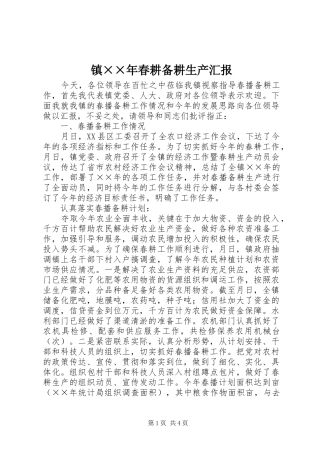2024年镇年春耕备耕生产汇报