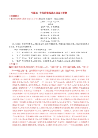 （讲练测）高考语文三轮冲刺 专题11 古代诗歌阅读之语言与形象（练）（含解析）-人教版高三语文试题
