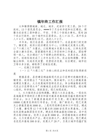 2024年镇年终工作汇报