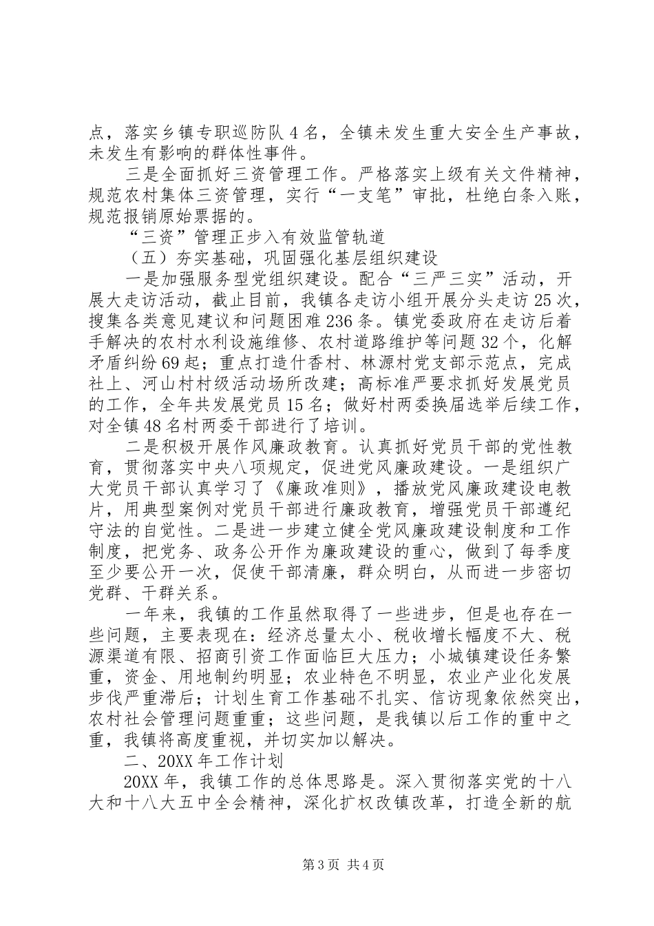 2024年镇年终工作总结暨来年工作计划_第3页