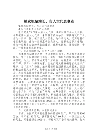 2024年镇农机站站长市人大代表事迹