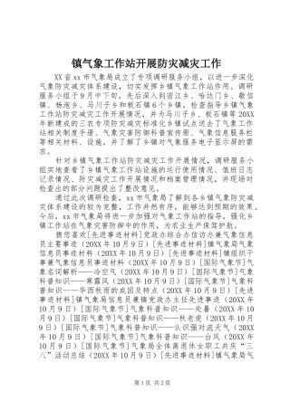 2024年镇气象工作站开展防灾减灾工作