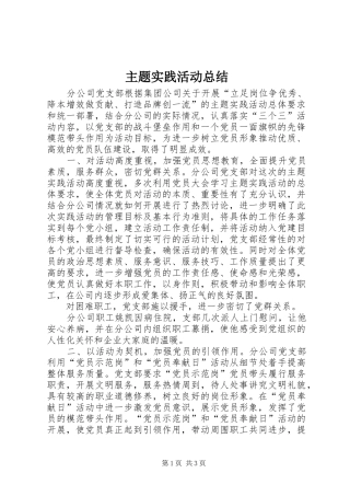 2024年主题实践活动总结