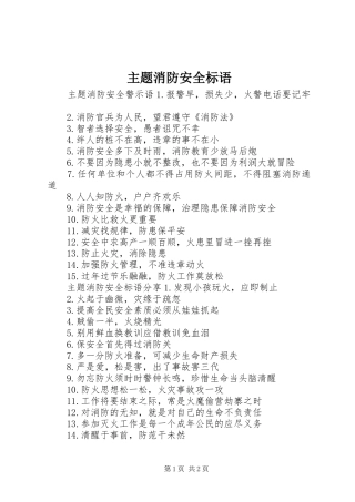 2024年主题消防安全标语