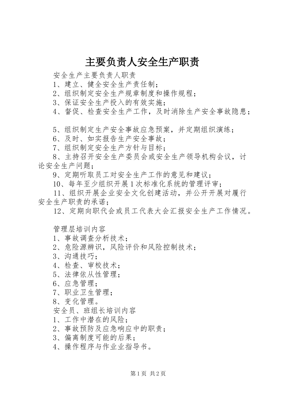 2024年主要负责人安全生产职责_第1页