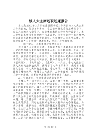 2024年镇人大主席述职述廉报告