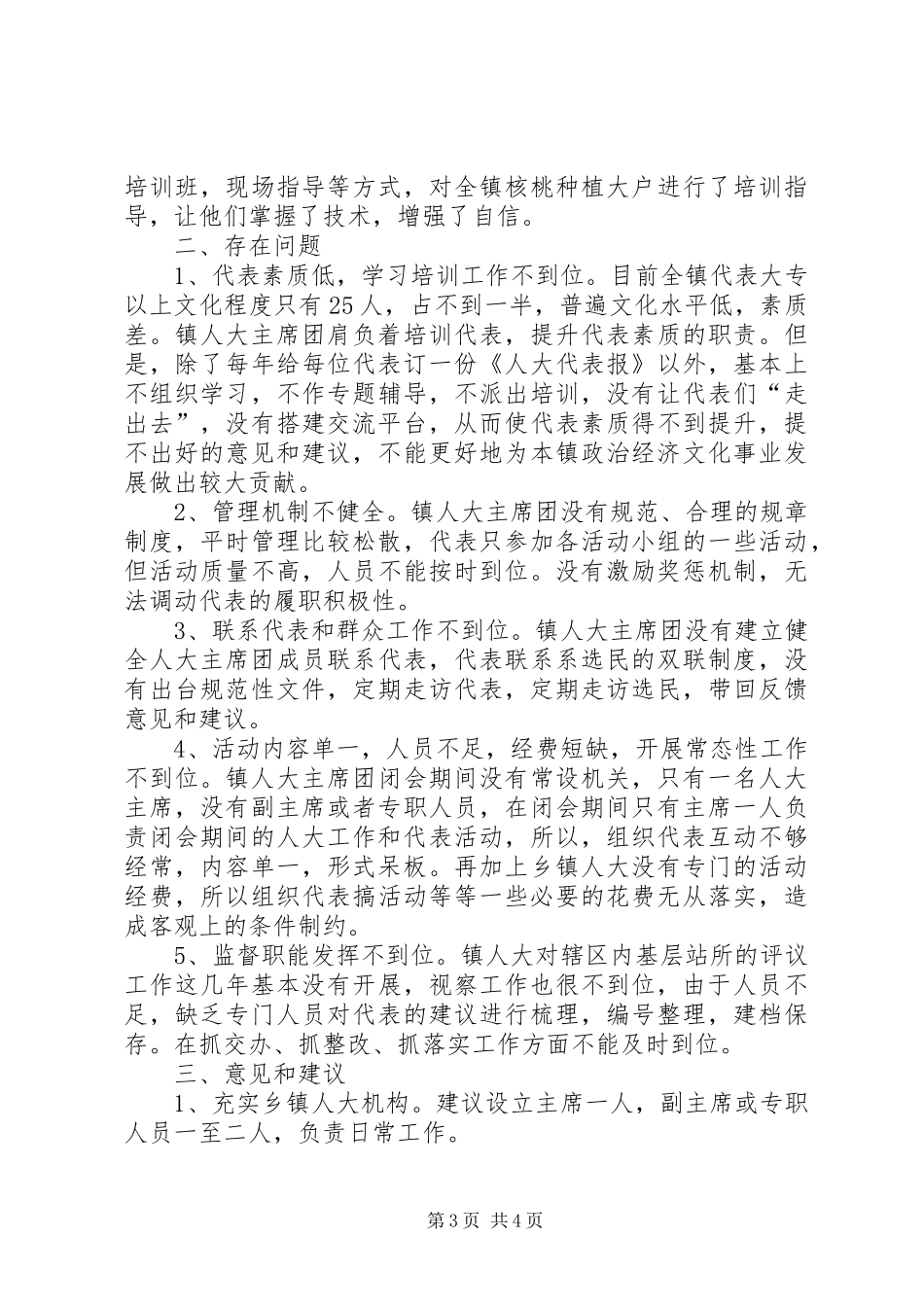 2024年镇人大主席团工作情况汇报材料_第3页