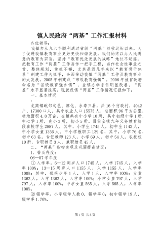 2024年镇人民政府两基工作汇报材料