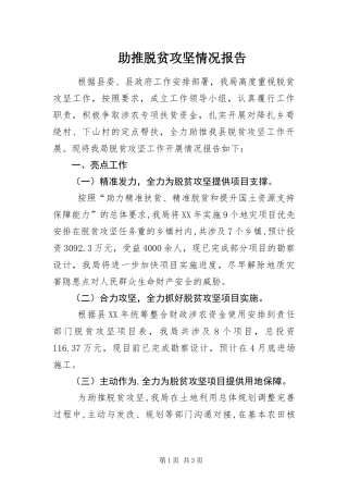 2024年助推脱贫攻坚情况报告