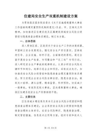 2024年住建局安全生产双重机制建设方案