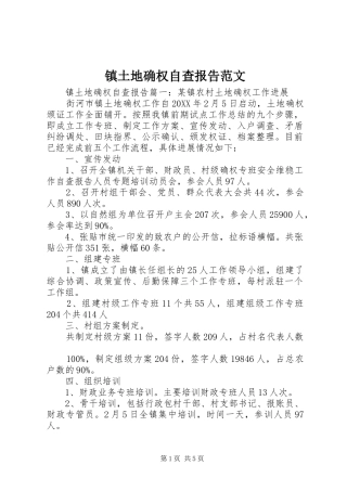 2024年镇土地确权自查报告范文