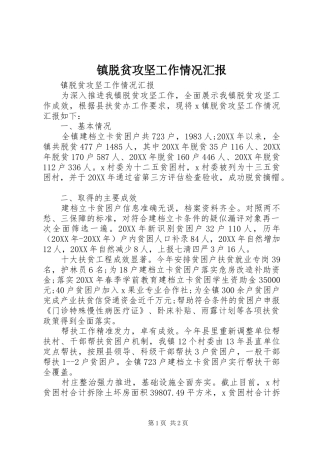 2024年镇脱贫攻坚工作情况汇报