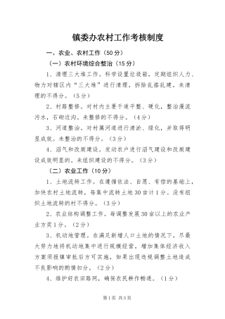 2024年镇委办农村工作考核制度