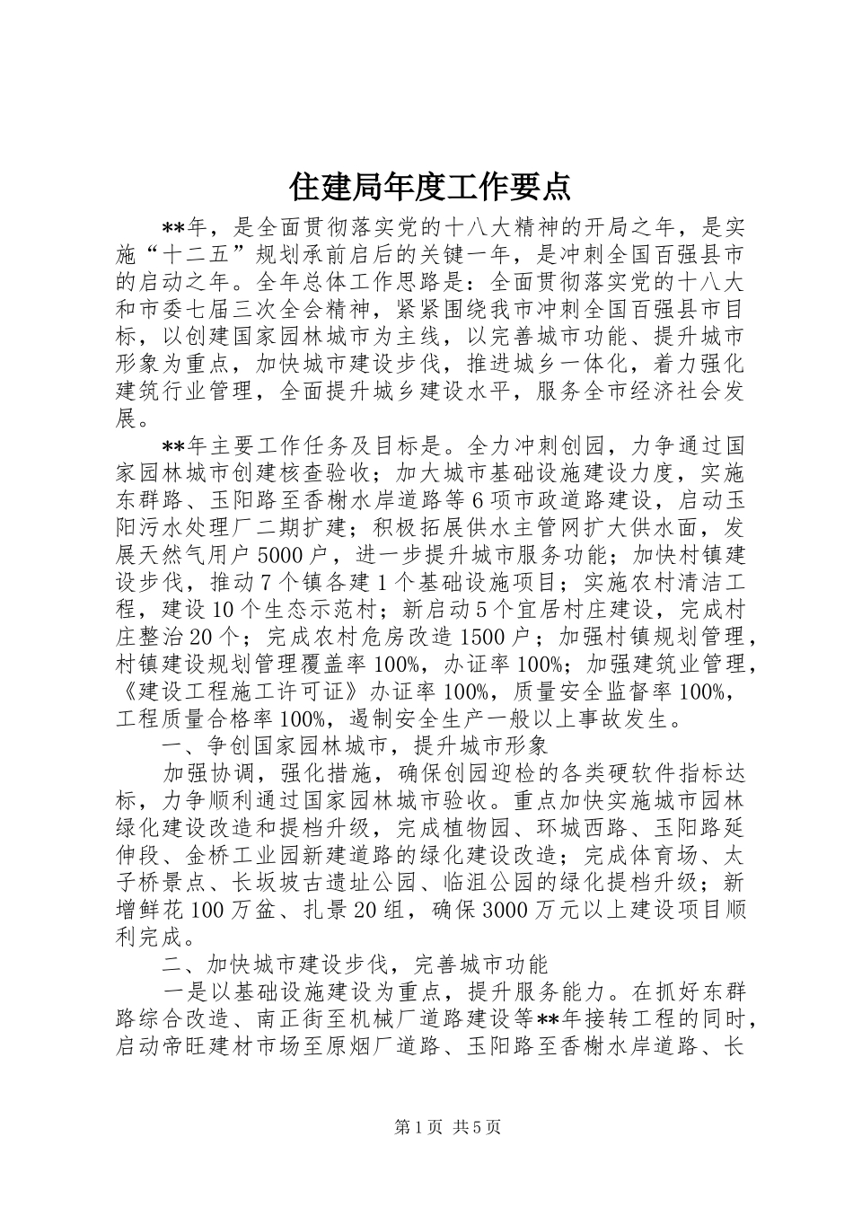 2024年住建局年度工作要点_第1页