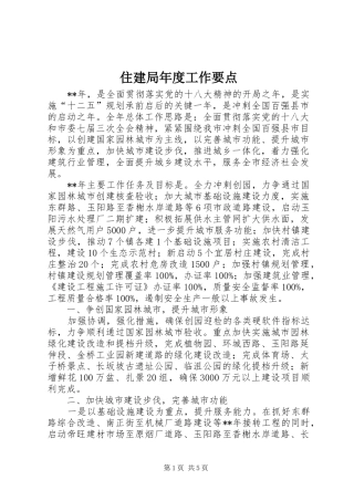 2024年住建局年度工作要点