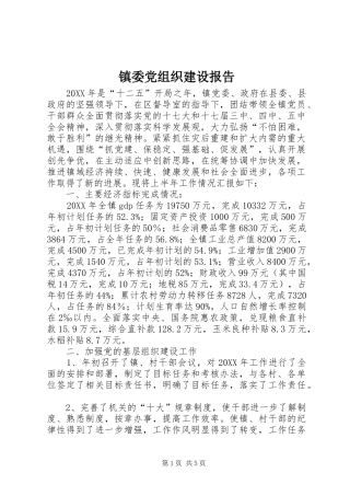 2024年镇委党组织建设报告