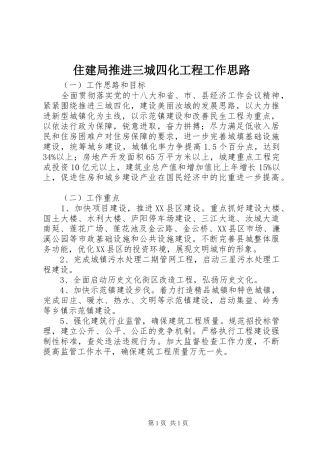 2024年住建局推进三城四化工程工作思路