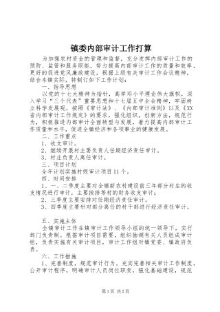 2024年镇委内部审计工作打算