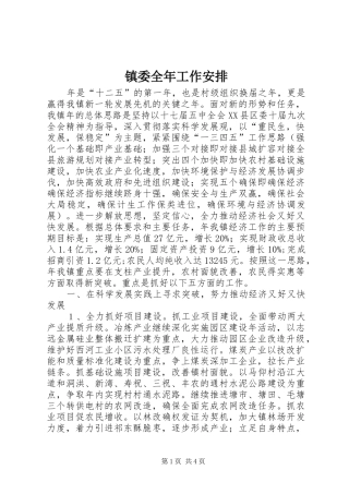 2024年镇委全年工作安排