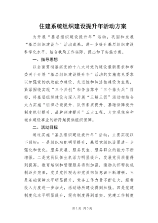 2024年住建系统组织建设提升年活动方案