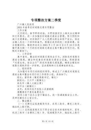 2024年专项整治方案二季度