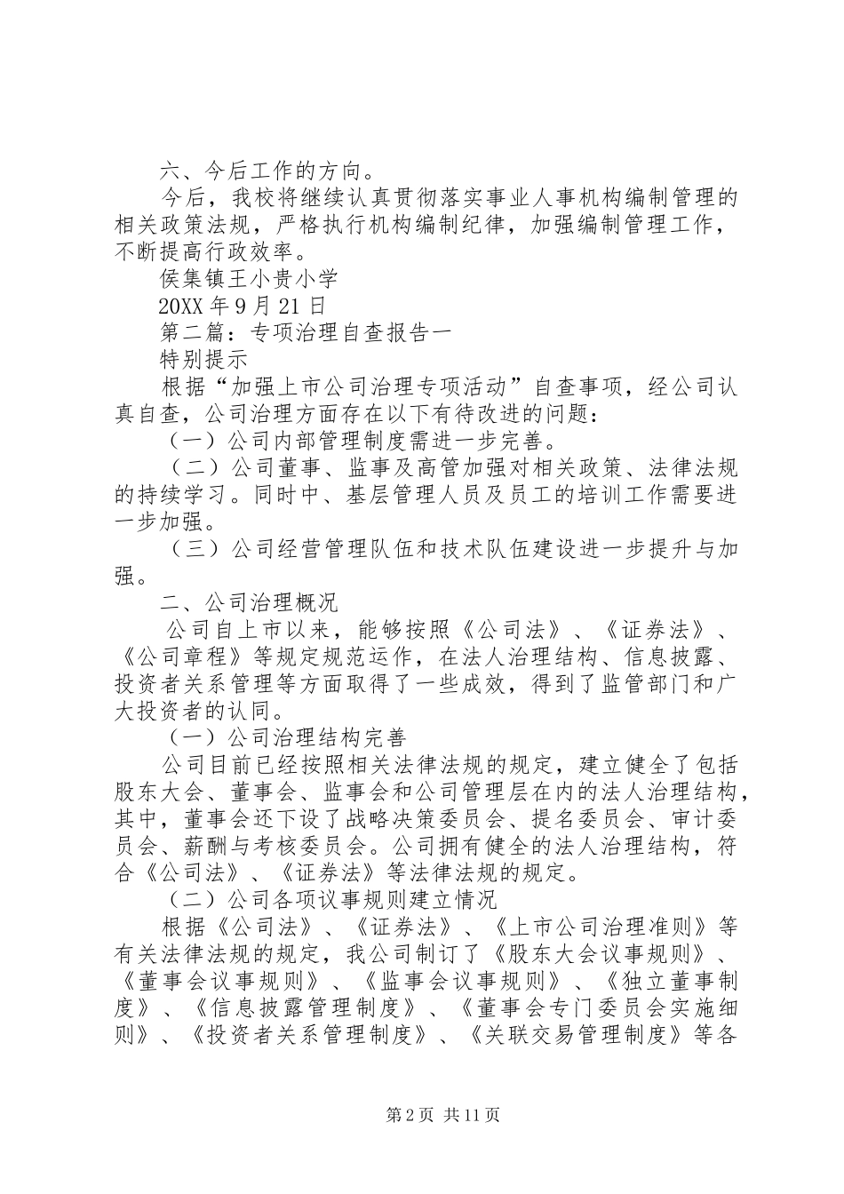 2024年专项治理自查报告_第2页