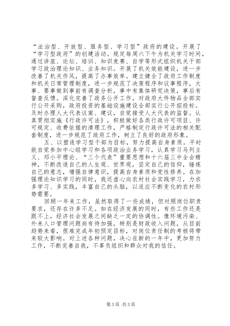 2024年镇长个人述职报告_第3页