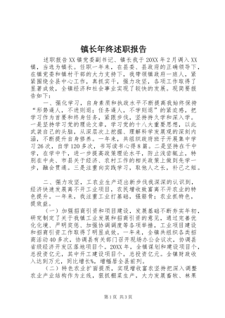 2024年镇长年终述职报告