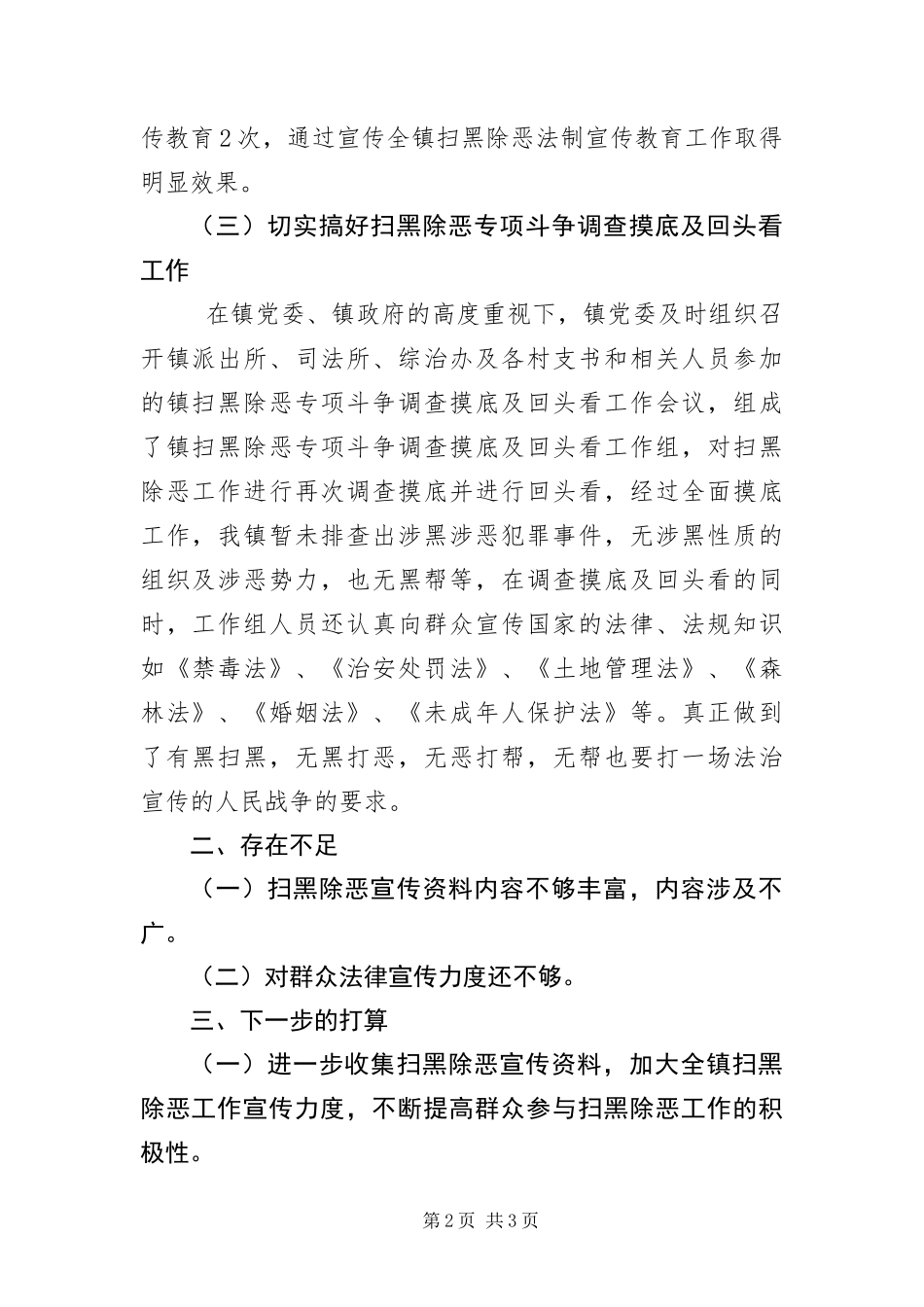 2024年镇长扫黑除恶专项工作汇报_第2页